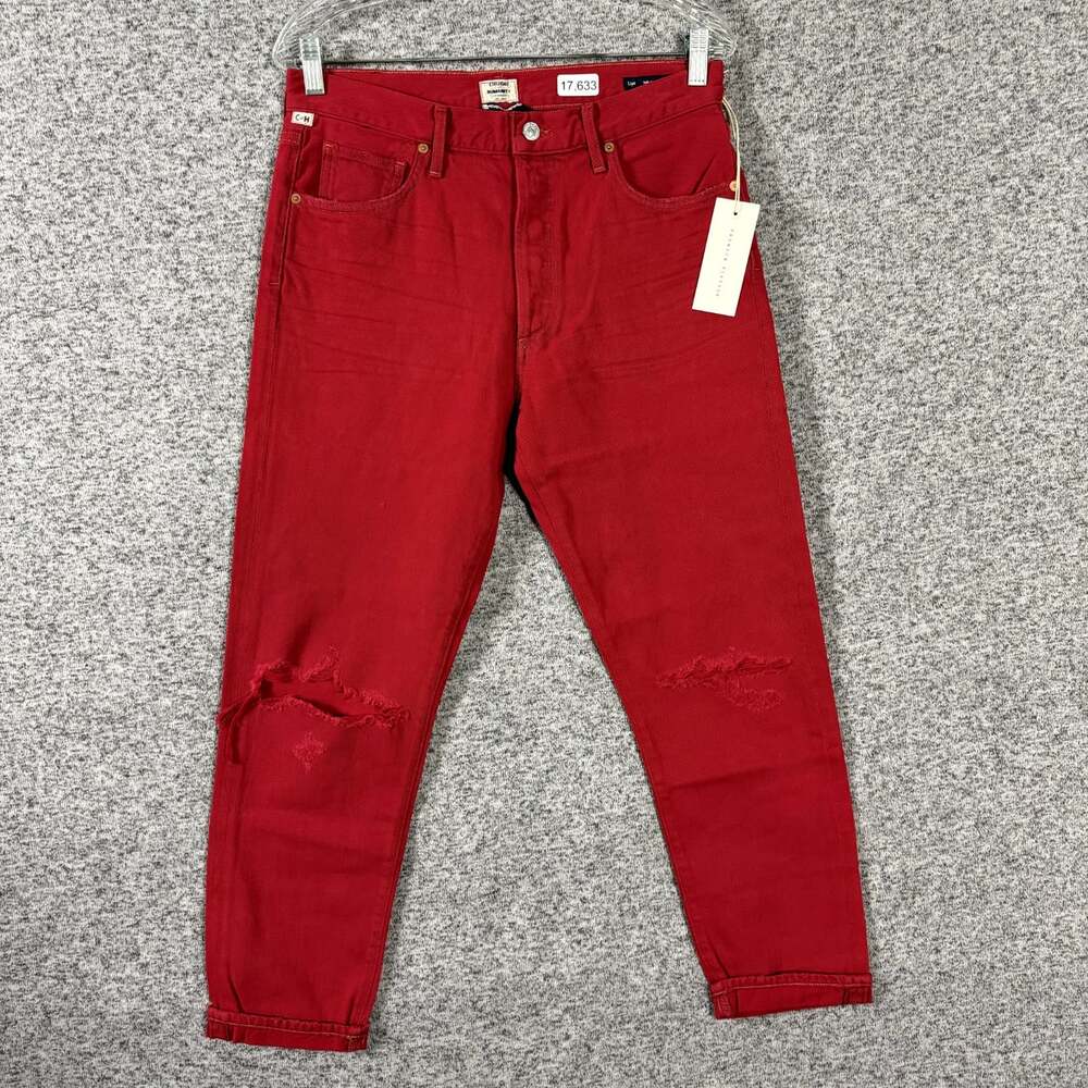 Citizens Of Humanity Women's Size 29 Red High Rise Classic Fit Crop Jeans